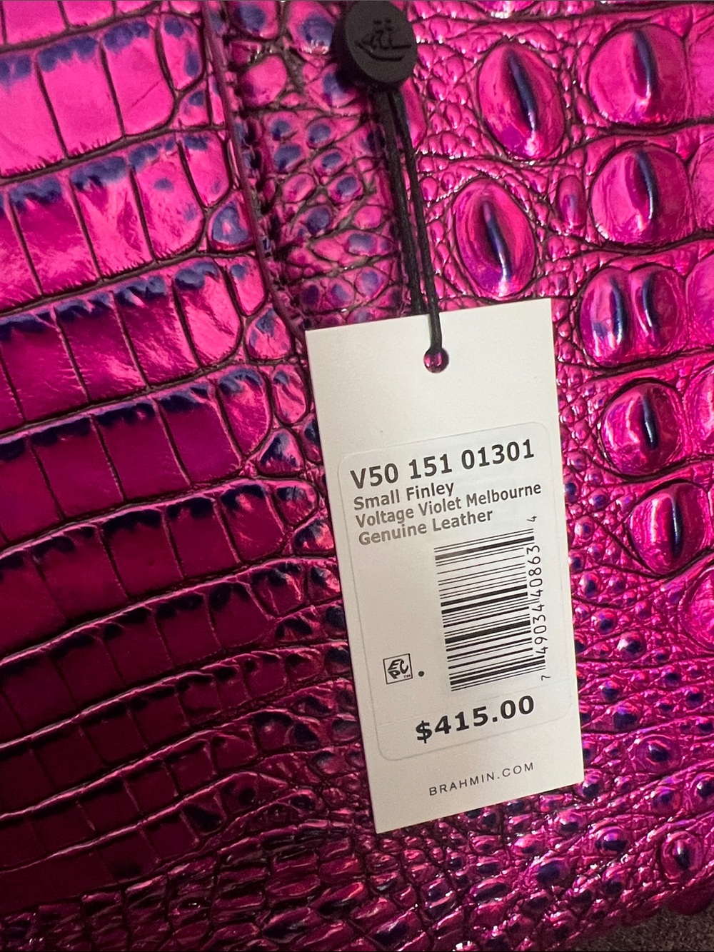 BRAHMIN Voltage Violet Small Finley Satchel with matching Credit Card Wallet NWT - Picture 16 of 17